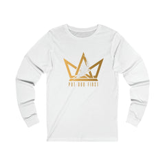 Unisex Jersey Long Sleeve Tee with Gold Logo