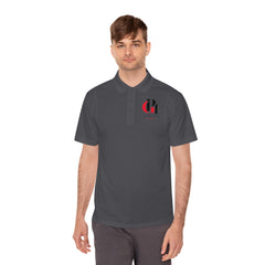 Men's Sport Polo Shirt with Red and Black Logo