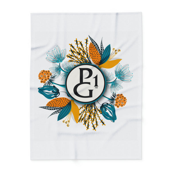 Arctic Fleece Blanket with Floral Logo