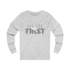 Unisex Jersey Long Sleeve Tee with Silver Logo