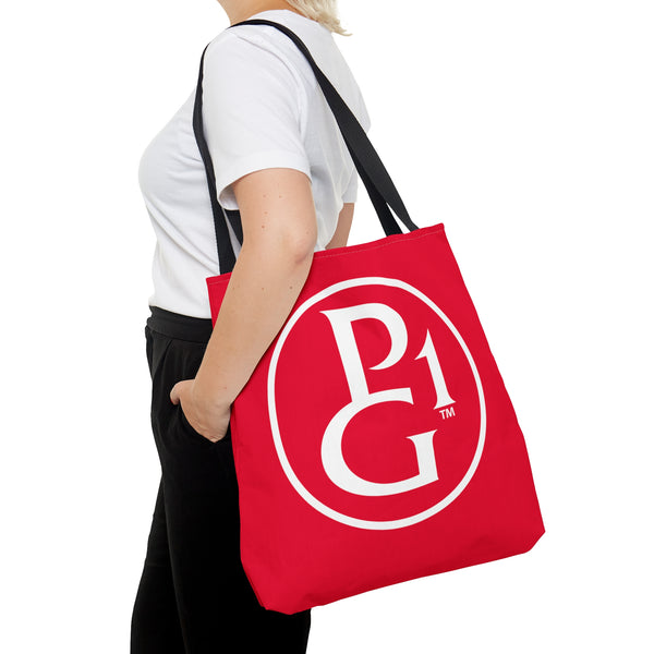 Red Tote Bag with Original Logo - White