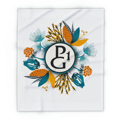 Arctic Fleece Blanket with Floral Logo