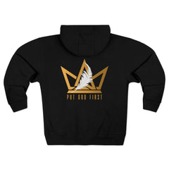 French Terry Zip Hoodie with Gold Logo