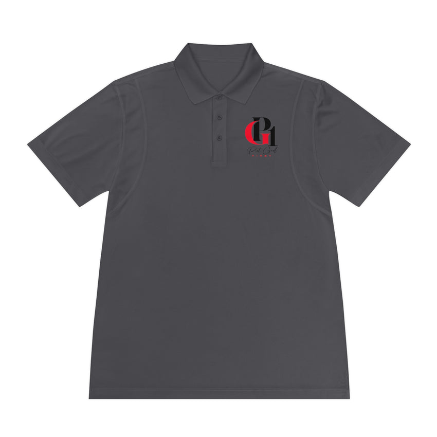 Men's Sport Polo Shirt with Red and Black Logo