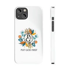 Slim Phone Case with Floral Logo