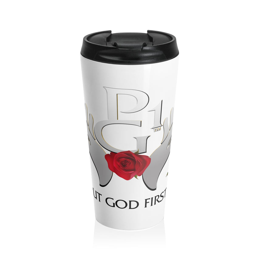 Stainless Steel Travel Mug - Rose Logo