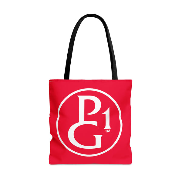 Red Tote Bag with Original Logo - White