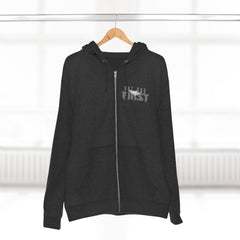 French Terry Zip Hoodie with Silver Logo