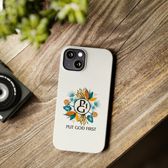 Slim Phone Case with Floral Logo