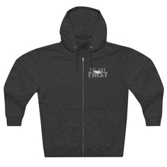 French Terry Zip Hoodie with Silver Logo