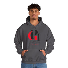 Unisex Heavy Blend™ Hooded Sweatshirt with Red and Black Logo