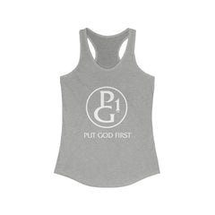 Women's Ideal Racerback Tank with Original Logo - White