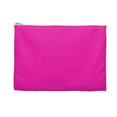 Hot Pink Accessory Pouch with Silver Logo