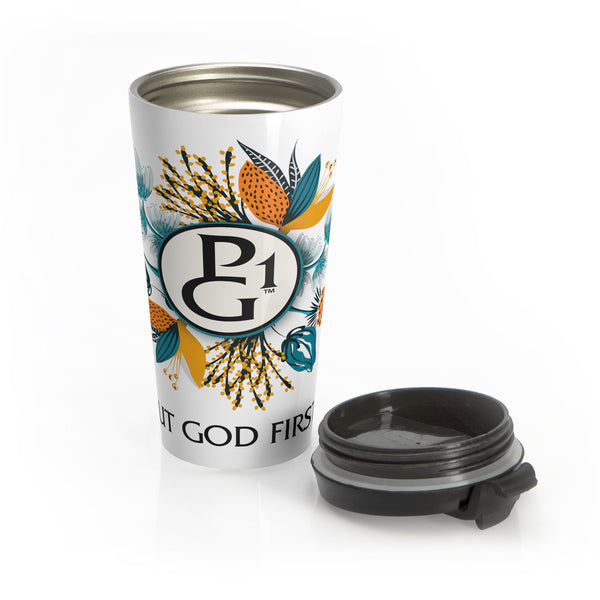 Floral Design - Stainless Steel Travel Mug