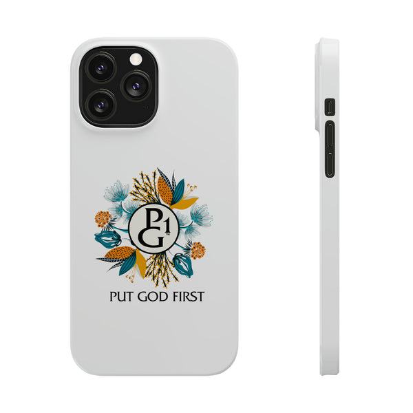 Slim Phone Case with Floral Logo