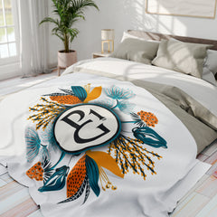 Arctic Fleece Blanket with Floral Logo