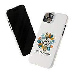 Slim Phone Case with Floral Logo