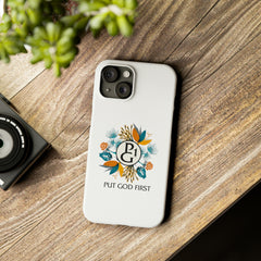 Slim Phone Case with Floral Logo