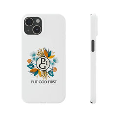 Slim Phone Case with Floral Logo