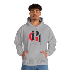 Unisex Heavy Blend™ Hooded Sweatshirt with Red and Black Logo