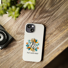 Slim Phone Case with Floral Logo