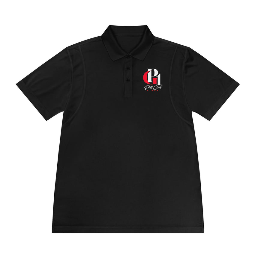 Men's Sport Polo Shirt with Red and White Logo