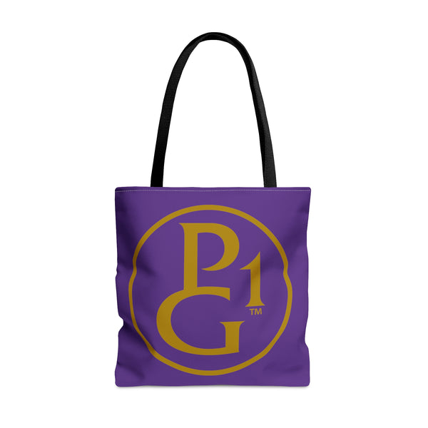 Purple Tote Bag with Original Logo - Gold