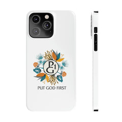 Slim Phone Case with Floral Logo