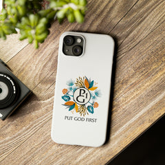 Slim Phone Case with Floral Logo