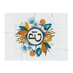 Arctic Fleece Blanket with Floral Logo