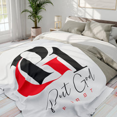 Arctic Fleece Blanket with Red and Black Logo