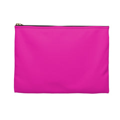 Hot Pink Accessory Pouch with Silver Logo