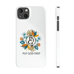 Slim Phone Case with Floral Logo