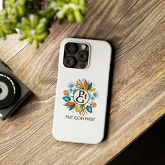 Slim Phone Case with Floral Logo