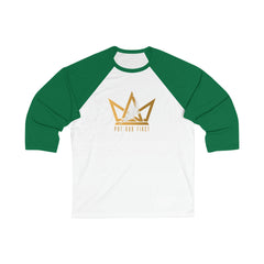 Unisex 3/4 Sleeve Baseball Tee with Gold Logo