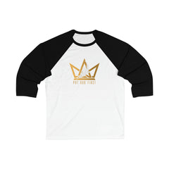 Unisex 3/4 Sleeve Baseball Tee with Gold Logo