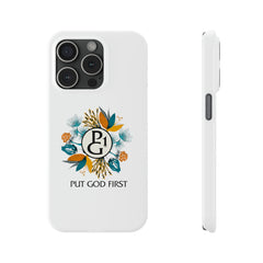 Slim Phone Case with Floral Logo