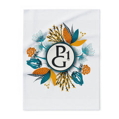 Arctic Fleece Blanket with Floral Logo