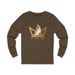 Unisex Jersey Long Sleeve Tee with Gold Logo