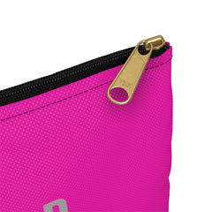 Hot Pink Accessory Pouch with Silver Logo