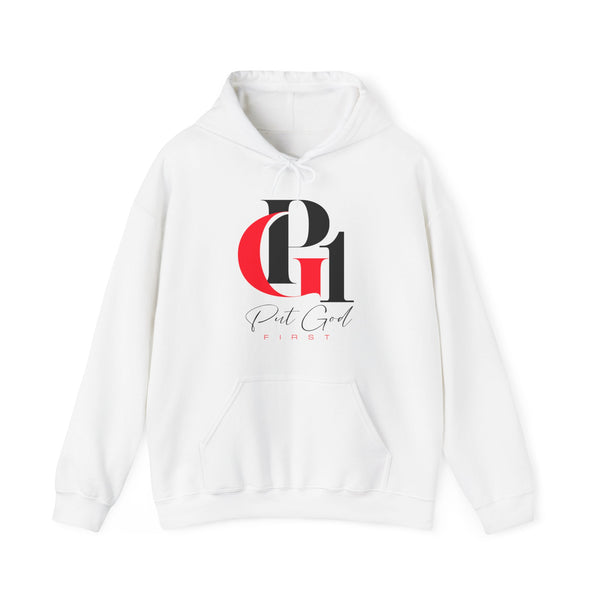 Unisex Heavy Blend™ Hooded Sweatshirt with Red and Black Logo