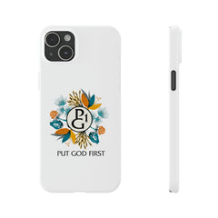 Slim Phone Case with Floral Logo