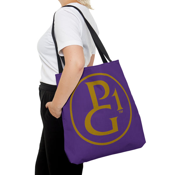 Purple Tote Bag with Original Logo - Gold