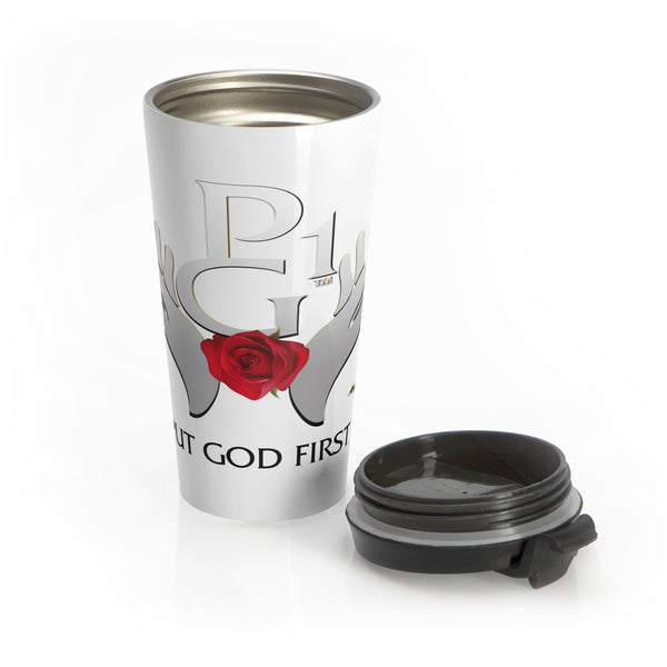 Stainless Steel Travel Mug - Rose Logo