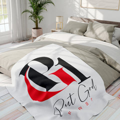 Arctic Fleece Blanket with Red and Black Logo