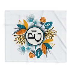 Arctic Fleece Blanket with Floral Logo