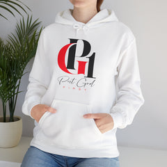 Unisex Heavy Blend™ Hooded Sweatshirt with Red and Black Logo